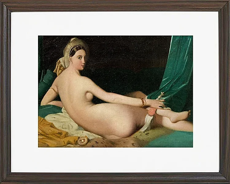 Jean-Auguste Dominique Ingres – Odaliske 1830 | Giclée Kunstdruck gerahmt