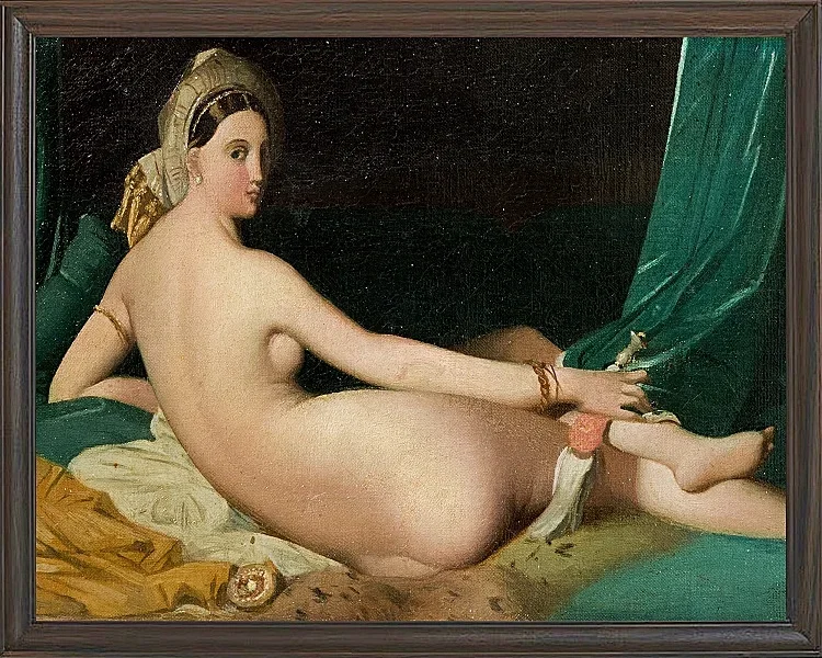 Jean-Auguste Dominique Ingres – Odaliske 1830 | Giclée Kunstdruck gerahmt