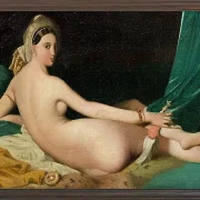 Jean-Auguste Dominique Ingres – Odaliske 1830 | Giclée Kunstdruck gerahmt