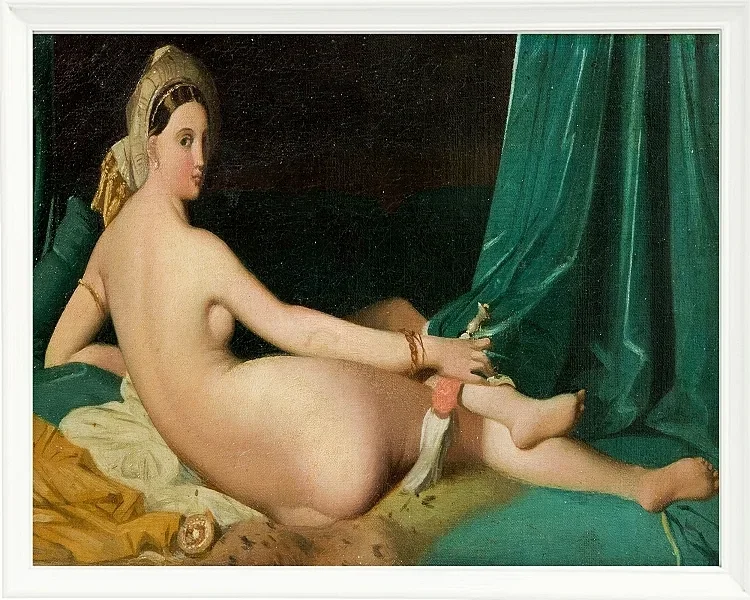 Jean-Auguste Dominique Ingres – Odaliske 1830 | Giclée Kunstdruck gerahmt