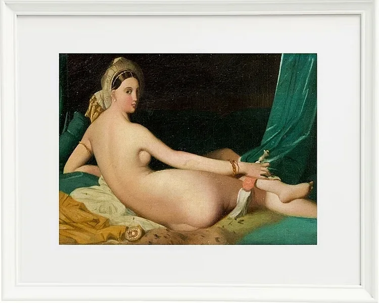 Jean-Auguste Dominique Ingres – Odaliske 1830 | Giclée Kunstdruck gerahmt