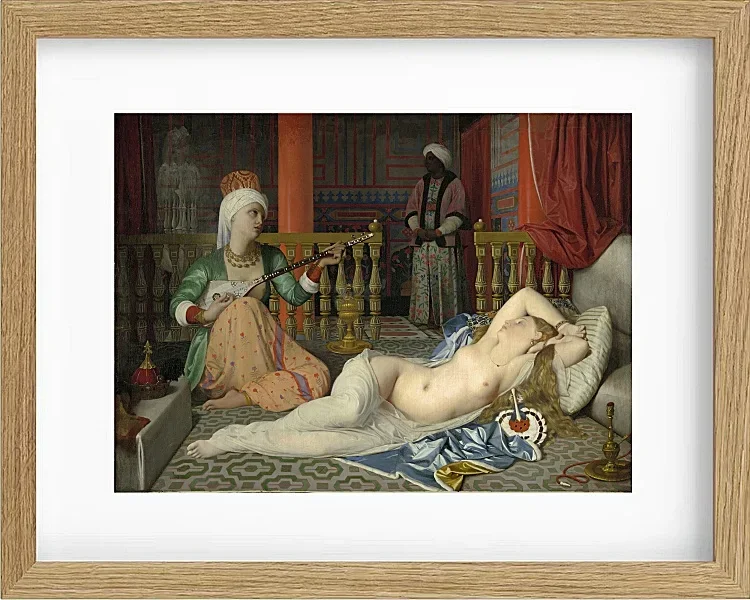 Jean-Auguste Dominique Ingres – Odaliske, Sklave und Eunuch  1839 | Giclée Kunstdruck gerahmt