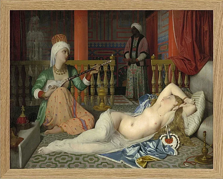 Jean-Auguste Dominique Ingres – Odaliske, Sklave und Eunuch  1839 | Giclée Kunstdruck gerahmt