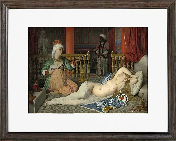 Jean-Auguste Dominique Ingres – Odaliske, Sklave und Eunuch  1839 | Giclée Kunstdruck gerahmt