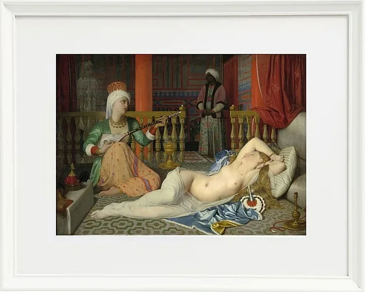 Jean-Auguste Dominique Ingres – Odaliske, Sklave und Eunuch  1839 | Giclée Kunstdruck gerahmt