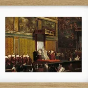 Jean-Auguste Dominique Ingres – Papst Pius VII in der Sixtinischen Kapelle  1814 | Giclée Kunstdruck gerahmt