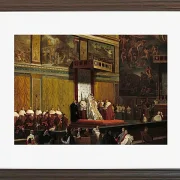 Jean-Auguste Dominique Ingres – Papst Pius VII in der Sixtinischen Kapelle  1814 | Giclée Kunstdruck gerahmt