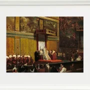 Jean-Auguste Dominique Ingres – Papst Pius VII in der Sixtinischen Kapelle  1814 | Giclée Kunstdruck gerahmt