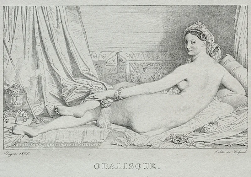 Jean Auguste Dominique Ingres | Odaliske - 1825 | Indrammet kunsttryk | Klassicisme | formida