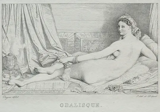 Jean Auguste Dominique Ingres | Odaliske - 1825 | Indrammet kunsttryk | Klassicisme | formida