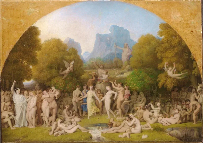 Jean Auguste Dominique Ingres | Den gyldne tidsalder - 1862 | Indrammet kunsttryk | Klassicisme | formida
