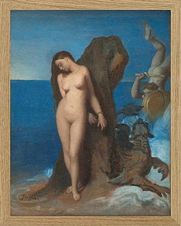 Jean-Auguste Dominique Ingres – Perseus und Andromeda  1819 | Giclée Kunstdruck gerahmt