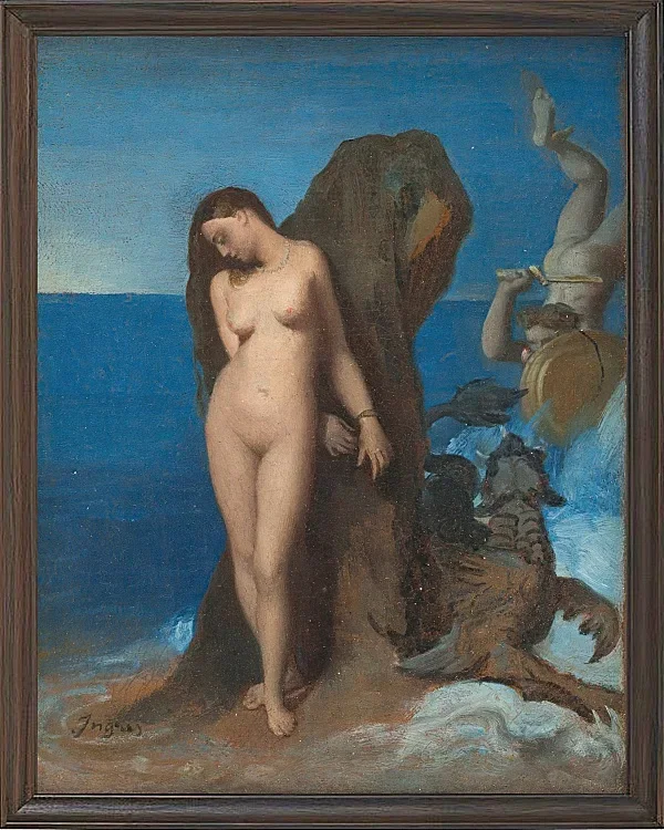 Jean-Auguste Dominique Ingres – Perseus und Andromeda  1819 | Giclée Kunstdruck gerahmt