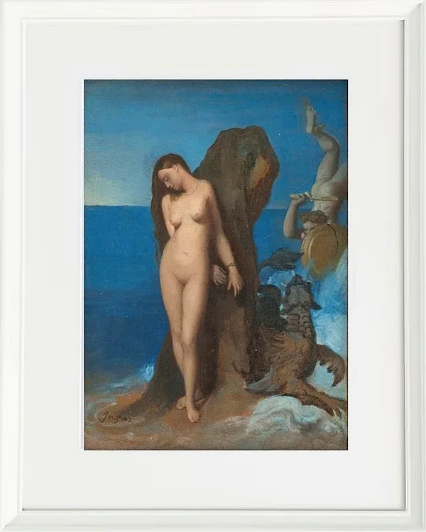 Jean-Auguste Dominique Ingres – Perseus und Andromeda  1819 | Giclée Kunstdruck gerahmt
