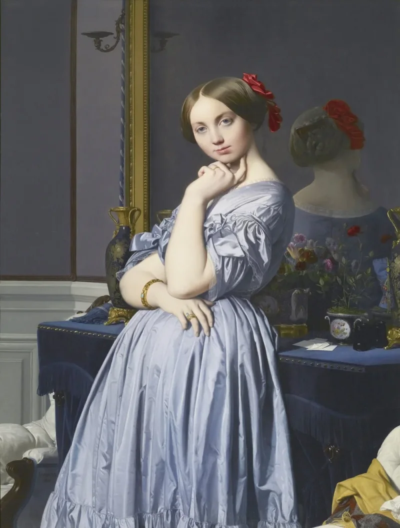 Jean-Auguste Dominique Ingres – Porträt der Gräfin von Haussonville  1845 | Giclée Kunstdruck gerahmt