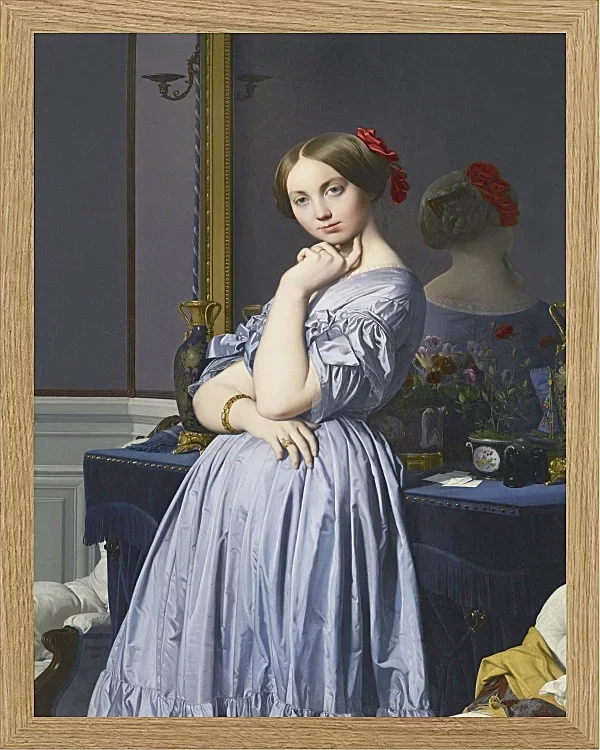 Jean-Auguste Dominique Ingres – Porträt der Gräfin von Haussonville  1845 | Giclée Kunstdruck gerahmt
