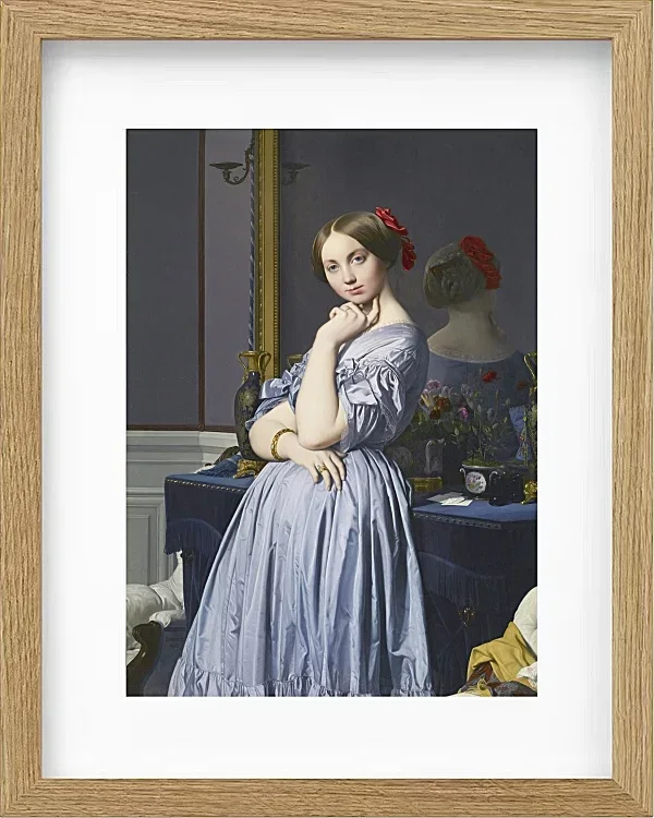 Jean-Auguste Dominique Ingres – Porträt der Gräfin von Haussonville  1845 | Giclée Kunstdruck gerahmt