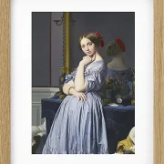 Jean-Auguste Dominique Ingres – Porträt der Gräfin von Haussonville  1845 | Giclée Kunstdruck gerahmt