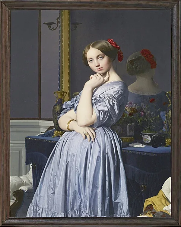 Jean-Auguste Dominique Ingres – Porträt der Gräfin von Haussonville  1845 | Giclée Kunstdruck gerahmt