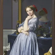 Jean-Auguste Dominique Ingres – Porträt der Gräfin von Haussonville  1845 | Giclée Kunstdruck gerahmt