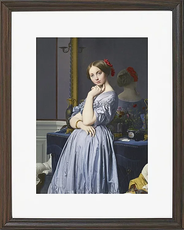 Jean-Auguste Dominique Ingres – Porträt der Gräfin von Haussonville  1845 | Giclée Kunstdruck gerahmt