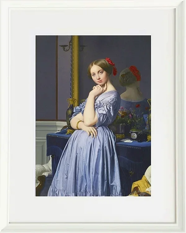 Jean-Auguste Dominique Ingres – Porträt der Gräfin von Haussonville  1845 | Giclée Kunstdruck gerahmt