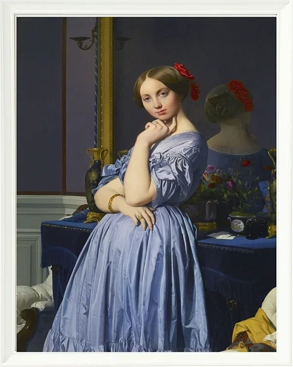 Jean-Auguste Dominique Ingres – Porträt der Gräfin von Haussonville  1845 | Giclée Kunstdruck gerahmt