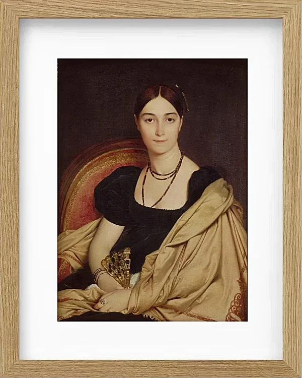 Jean-Auguste Dominique Ingres – Porträt von Madame Duvaucey  1835 | Giclée Kunstdruck gerahmt