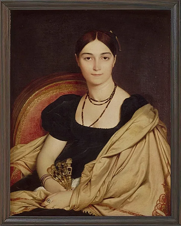 Jean-Auguste Dominique Ingres – Porträt von Madame Duvaucey  1835 | Giclée Kunstdruck gerahmt