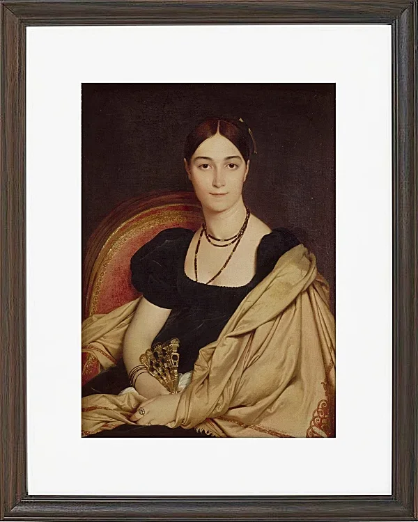 Jean-Auguste Dominique Ingres – Porträt von Madame Duvaucey  1835 | Giclée Kunstdruck gerahmt