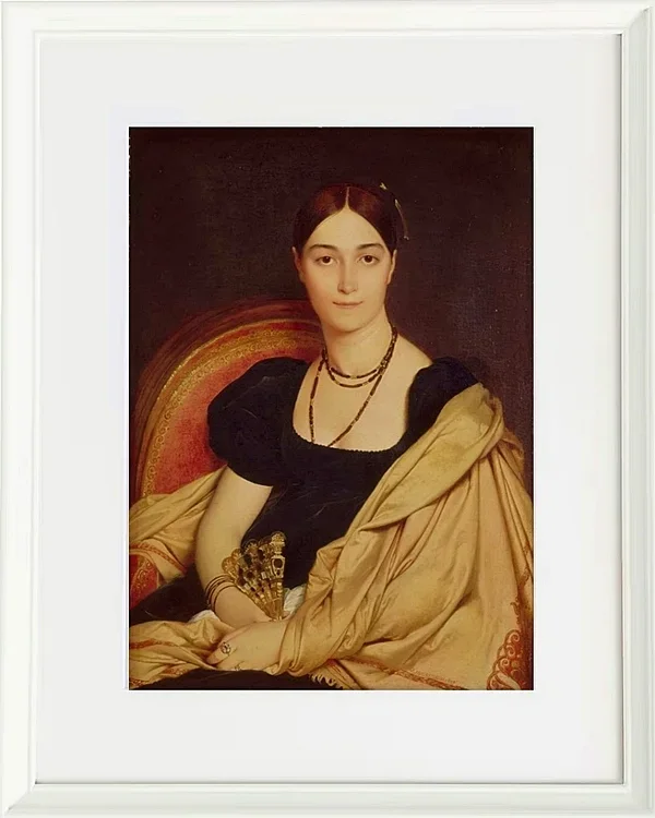 Jean-Auguste Dominique Ingres – Porträt von Madame Duvaucey  1835 | Giclée Kunstdruck gerahmt