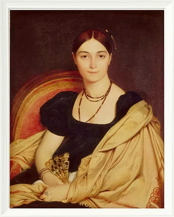 Jean-Auguste Dominique Ingres – Porträt von Madame Duvaucey  1835 | Giclée Kunstdruck gerahmt