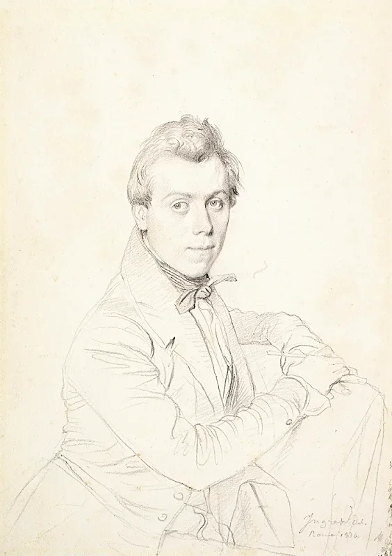 Jean Auguste Dominique Ingres | Arkitekten Charles-Victor Famin - 1836 | Indrammet kunsttryk | Klassicisme | formida