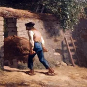 Jean-François Millet | Bauer mit einer Schubkarre - 1848 | Gerahmter Kunstdruck | Realismus