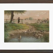 Jean-François Millet – Bauernkinder am Enten Teich 1865 | Giclée Kunstdruck gerahmt