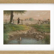 Jean-François Millet – Bauernkinder am Enten Teich 1865 | Giclée Kunstdruck gerahmt