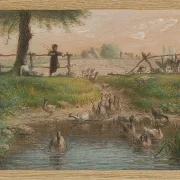 Jean-François Millet – Bauernkinder am Enten Teich 1865 | Giclée Kunstdruck gerahmt