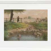 Jean-François Millet – Bauernkinder am Enten Teich 1865 | Giclée Kunstdruck gerahmt