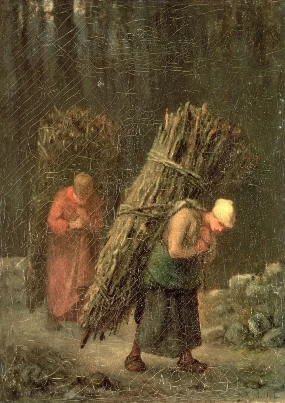 Jean-François Millet | Bondekvinder med kvas – 1858 | Indrammet kunsttryk | Realisme