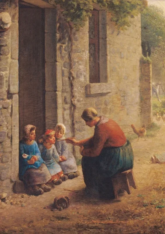 Jean-François Millet | Fodring af ungerne – 1850 | Indrammet kunsttryk | Realisme