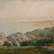Jean-François Millet – Das Meer von der Spitze der Landemer-Klippe aus gesehen 1870 | Giclée Kunstdruck gerahmt