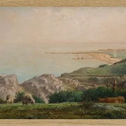Jean-François Millet – Das Meer von der Spitze der Landemer-Klippe aus gesehen 1870 | Giclée Kunstdruck gerahmt