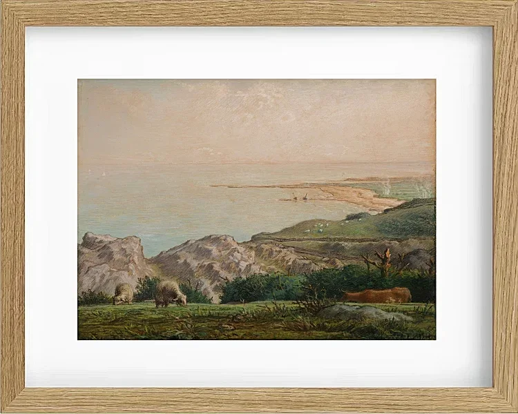 Jean-François Millet – Das Meer von der Spitze der Landemer-Klippe aus gesehen 1870 | Giclée Kunstdruck gerahmt