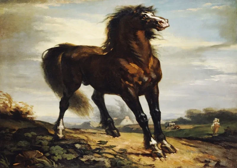 Jean-François Millet | Hesten – 1852 | Indrammet kunsttryk | Realisme