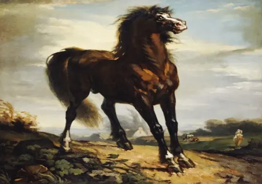 Jean-François Millet | Hesten – 1852 | Indrammet kunsttryk | Realisme