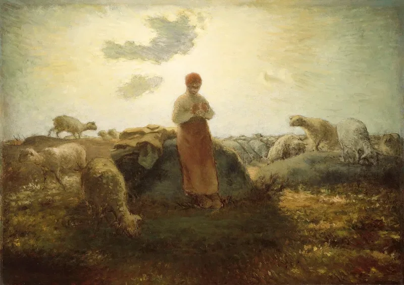 Jean-François Millet | Hjordens vogter – 1871 | Indrammet kunsttryk | Realisme