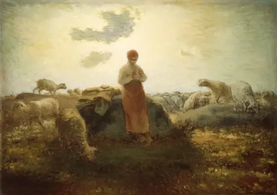 Jean-François Millet | Hjordens vogter – 1871 | Indrammet kunsttryk | Realisme