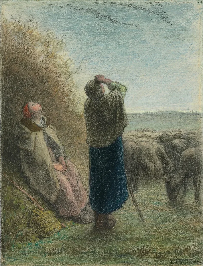 Jean-François Millet – Der Flug der Wildgänse 1862 | Giclée Kunstdruck gerahmt