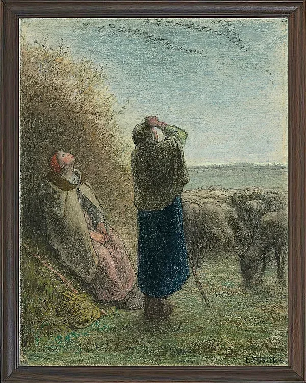 Jean-François Millet – Der Flug der Wildgänse 1862 | Giclée Kunstdruck gerahmt
