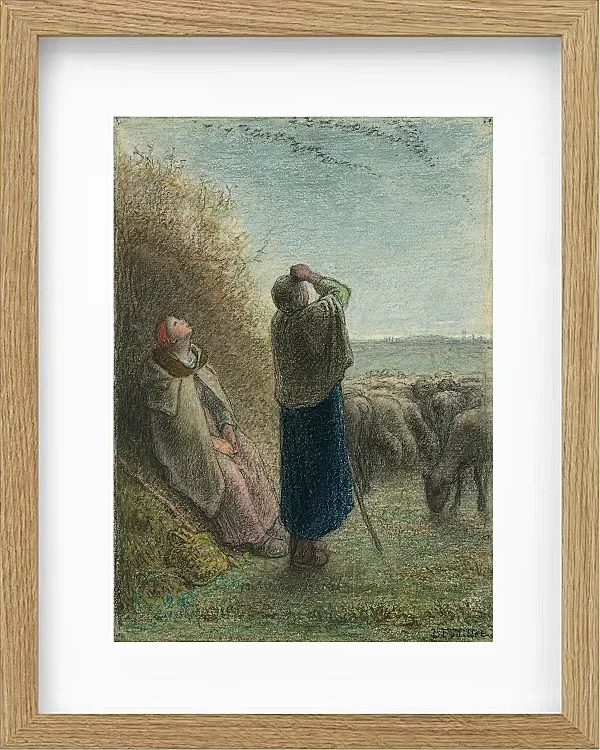 Jean-François Millet – Der Flug der Wildgänse 1862 | Giclée Kunstdruck gerahmt